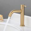 304 Stainless Steel Brushed Gold Single Cold Basin Faucet Bathroom Sink Washbasin Tap Bathroom Basin Faucets Toilet Basin