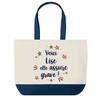 Shopping Bag - PLANETEE - Lise She's Really Good - Blue Background - Cotton 40x45 Cm - Made In France