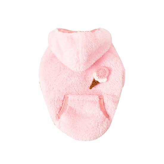 Bunda pro mazlíčky s kapucí, termální, s kresleným potiskem, dekorace zmrzliny, oblečení pro mazlíčky, psí bunda