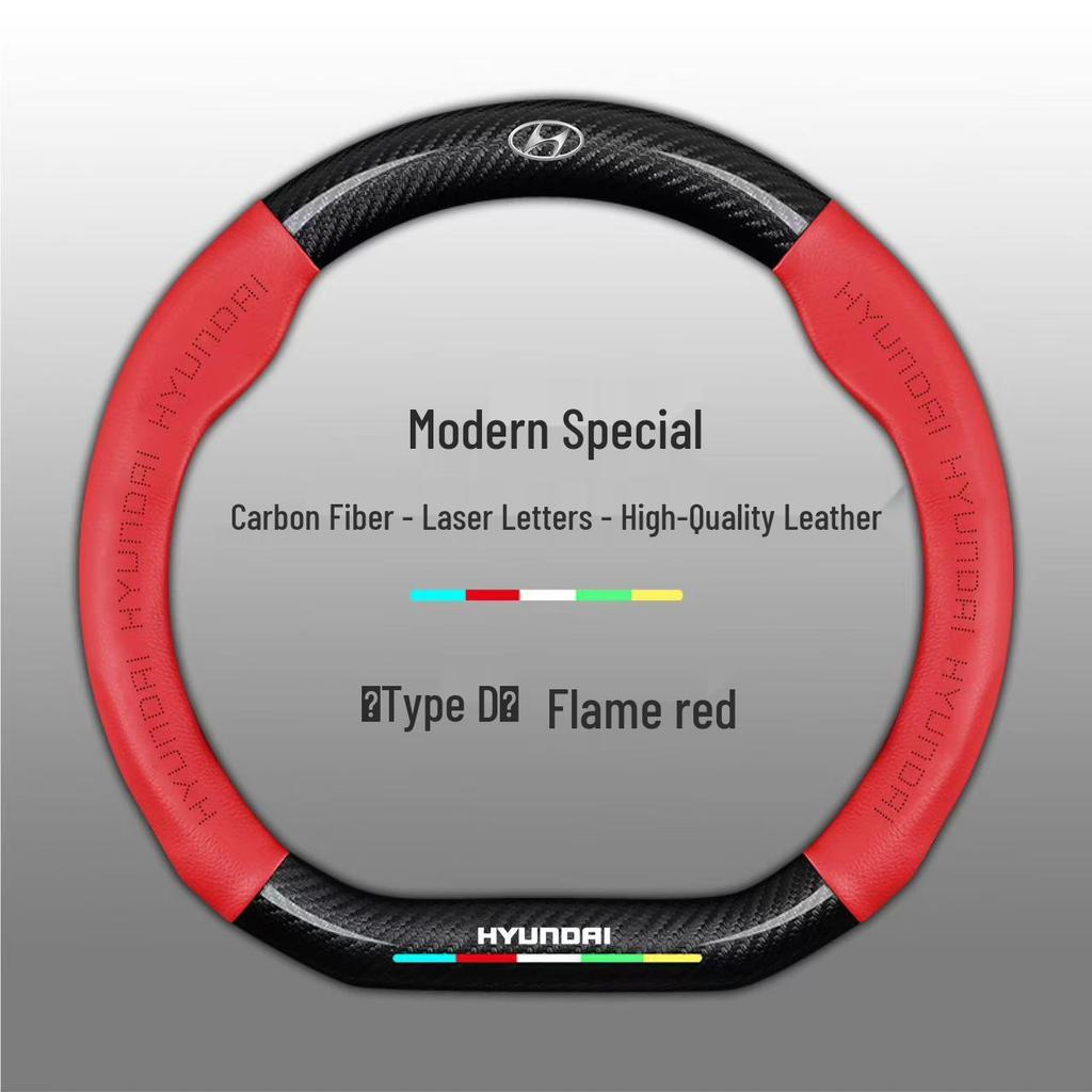 Modern Genuine Leather Steering Wheel Cover for Elantra, Santa Fe, Ix25, Yue Dong, Ix35, Yuelan, Tusheng, Reina