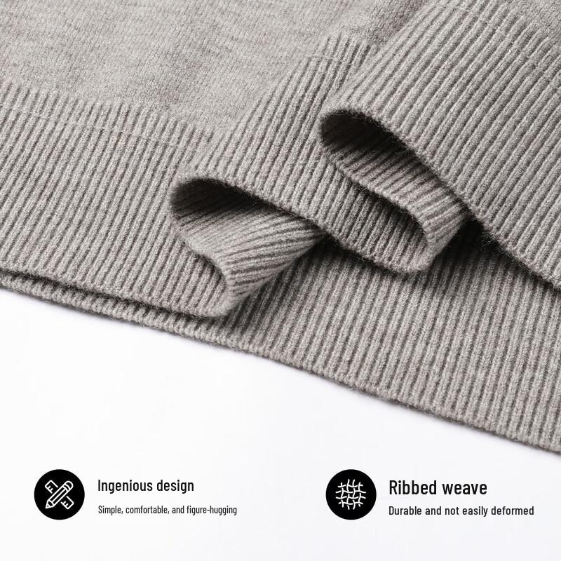 Snowflying Men's Semi-High Neck Wool Sweater