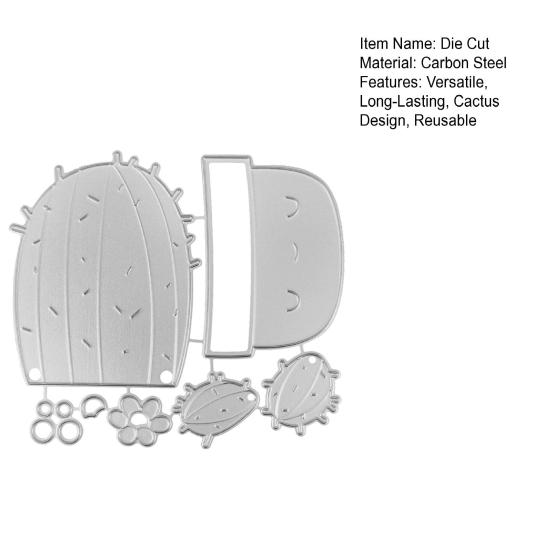 Cactus Die Cut, Scrapbooking Metal Cutting Dies, Cute Potted Cactus Die for Craft Paper Photo Album DIY Scrapbooking Embossing