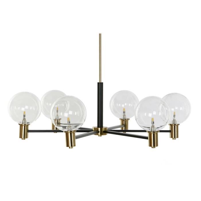 Suspension - Non Spécifié - 83 X 83 X 128 Cm - Verre Noir Doré - Métal - 9 W