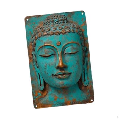 2D Flat Buddha Wall Art Decor Artwork,Hanging, Retro, Metal