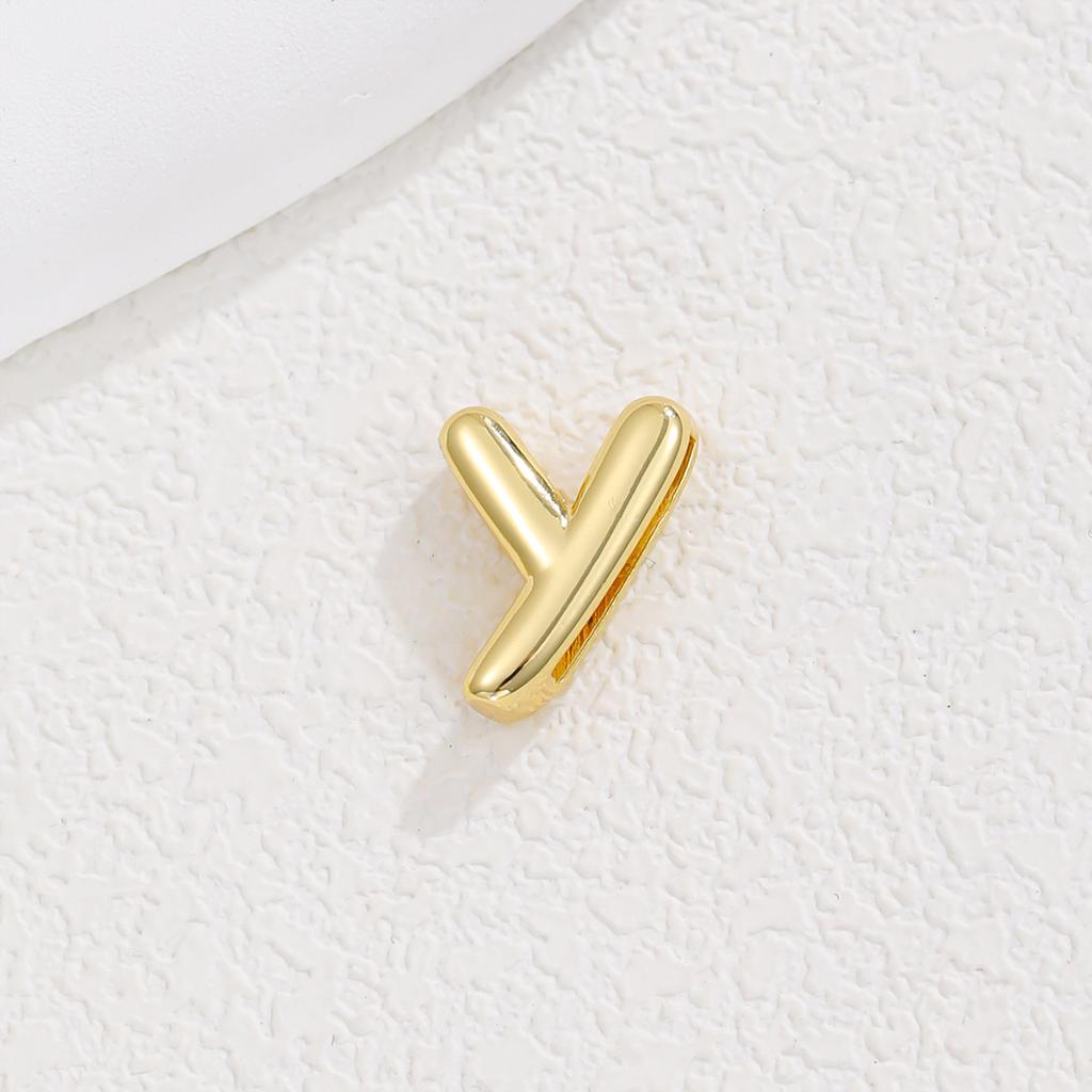 Delicate Chunky Balloon Bubble DIY Initial Letter Pendant Necklace for Women Men Stainless Steel Gold Plated Necklaces