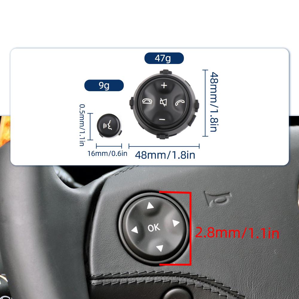 2218213651 Steering Wheel Cruise Control and Volume Button Cover Lid Fit for Mercedes Benz W221 W216 S Class CL Class 2006-2013