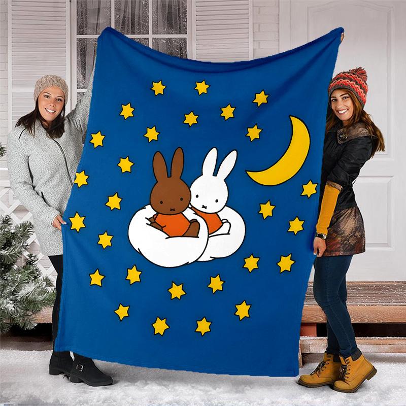 1pc Miffy1 Theme Blanket - Digital Print, Polyester, Cozy for All Seasons, Perfect for Outdoor, Camping, and Travel