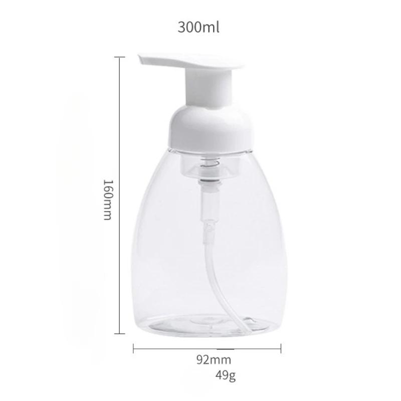 300ML Foam Bottle Transparent Mousse Bubble Bottle PET Plastic Hand Washing Liquid Bottles Facial Cleanser Soap Liquid Bottles