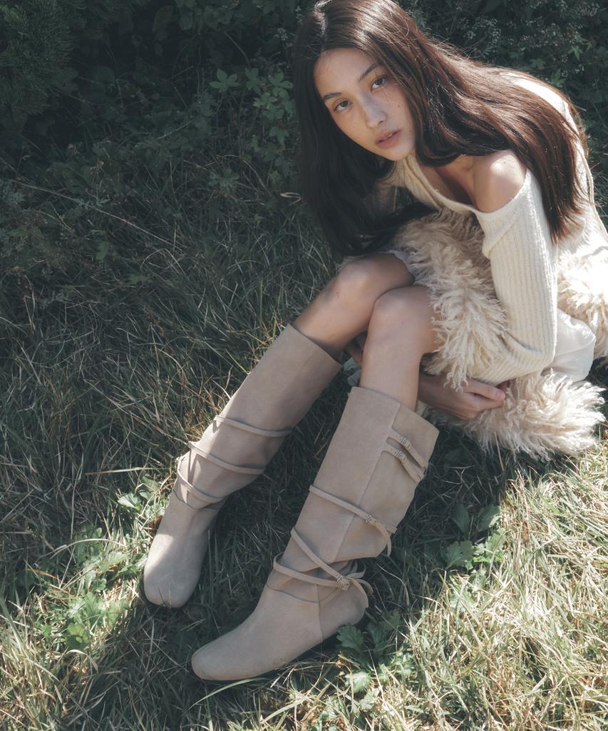 Moodnight Pia Comfort Sole 5-Belted Long Boots | Detachable Belt - 3 Colors