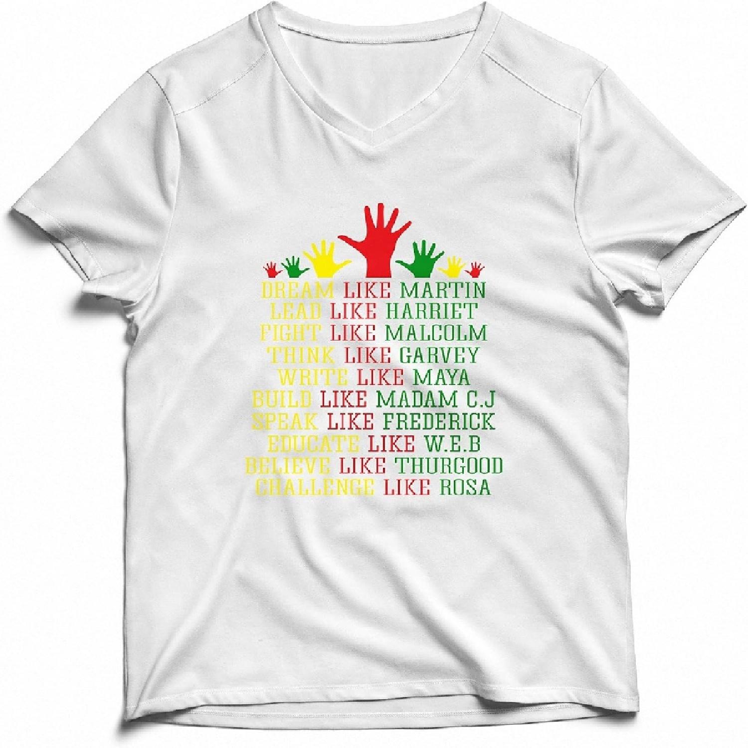 WGC Black History Month Dream Like Martin Luther King Men s V-Neck Short Sleeve T-Shirt S