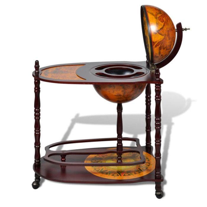 VidaXL Support de vin autoportant sous forme globe Bois d'eucalyptus 240699