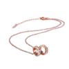 Rose Gold Double Ring Diamond Stainless Steel Necklace Pendant Sticky Diamond Pendant Bag Chain Titanium Steel Necklace Internet Celebrity Jewelry