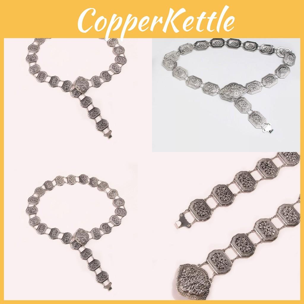 Waist Ladies Metal Belt With Retro Engraved Details For Cultural Costumes And Fashion