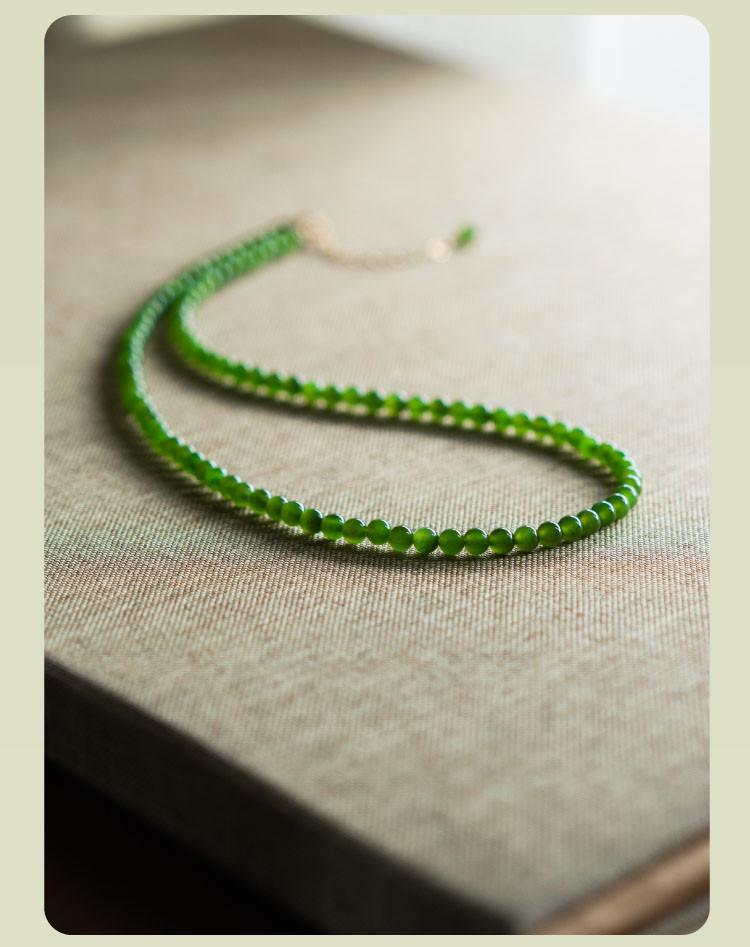 Naszyjnik na obojczyk z zielonego jadeitu Hetian w starożytnym stylu