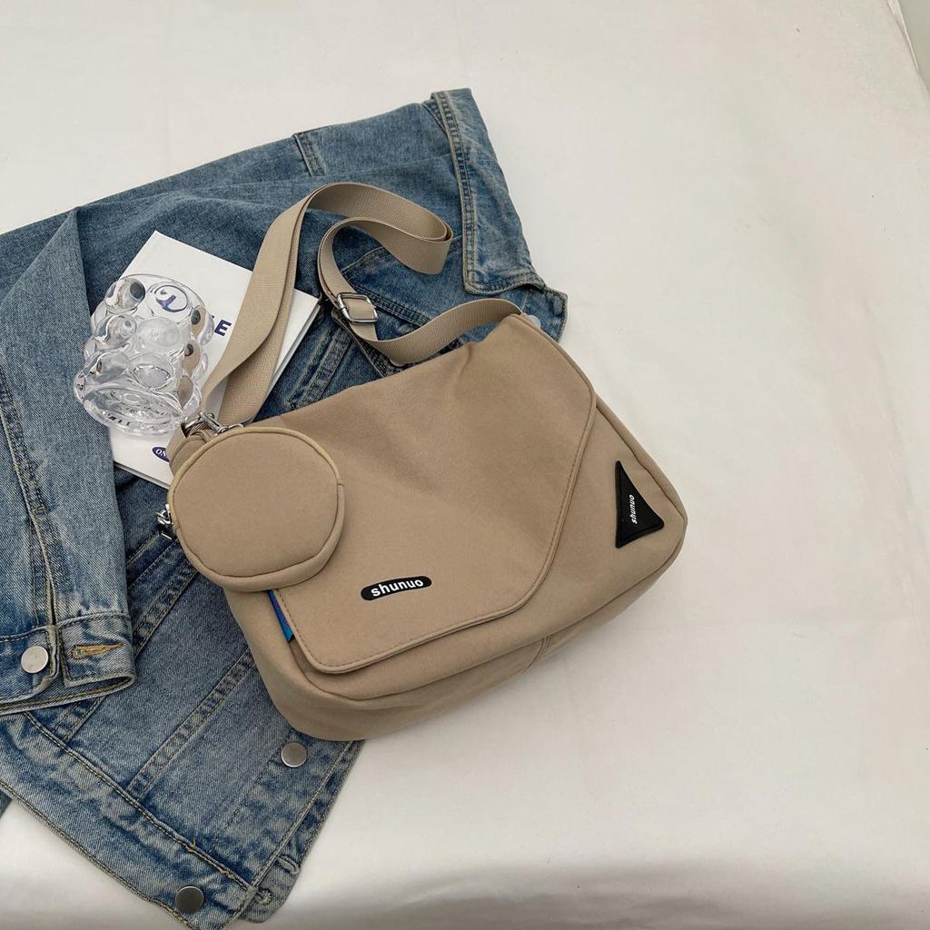 Large Capacity Women's Canvas Bag - Korean Style Student Casual Solid Color