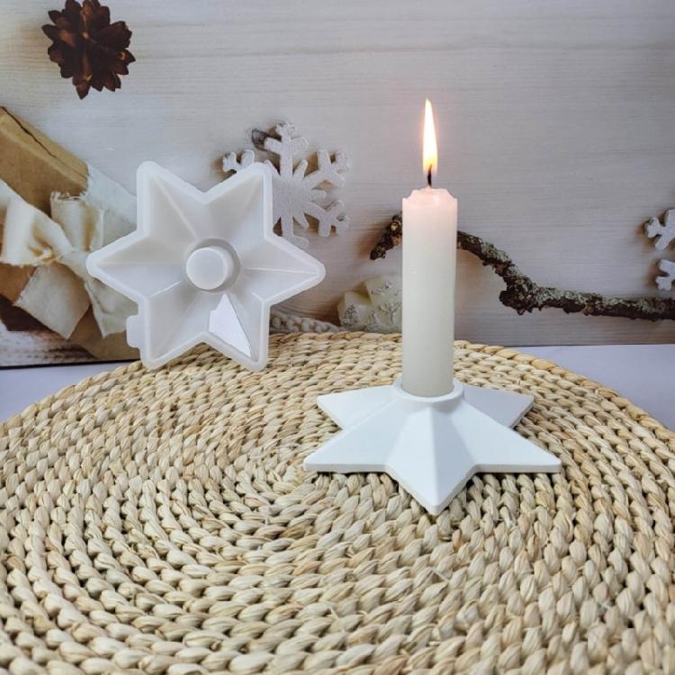 Star Candle Holder Castings Molds DIY Candlestick Silicone Molds Resins Molds