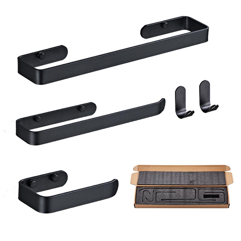 Yafei1301 No Punching Modern Bathroom Accessories Toilet Luxury Hardware Bathroom Shower Accessories Set Home and Kitchen