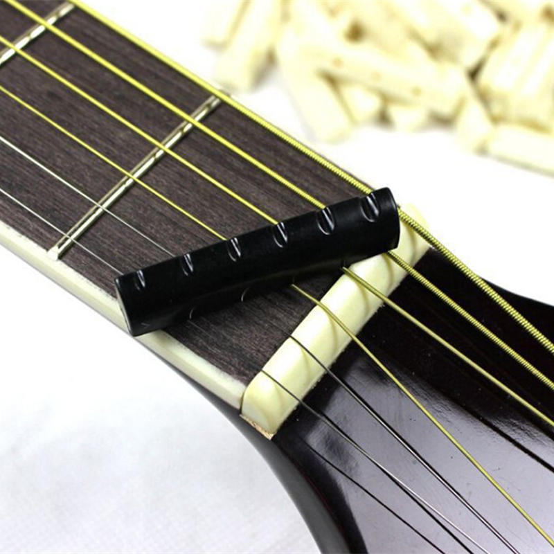 2 Set Ivory Buffalo Bone Bridge Saddle&Slotted Nut For 6 String Acoustic Guitar