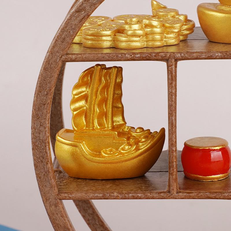 Mini Antique Shelf Ornaments Dollhouse Simulation Display Stand Storage Shelf Model Doll Furniture Micro Scene Decor Props