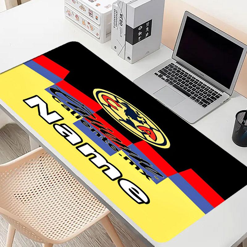 Custom Name Personalized Club America Pattern Mousepad, Laptop PC Desk Mat, Decorative Desk Mat for Home Keyboard Pad Gift
