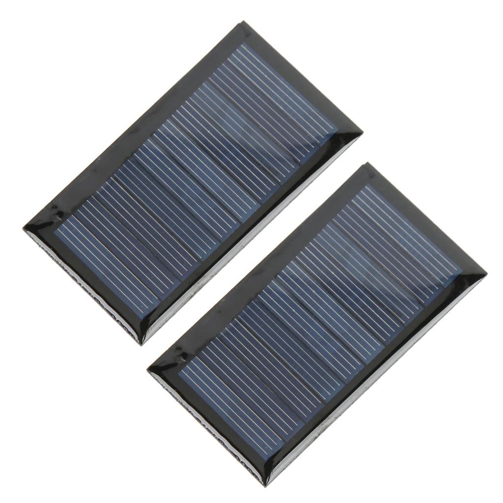 2Pcs Solar Panel Good Light Transmittance 0.3W 5V 60MA 68x37mm Polysilicon Solar Cell Panel for Low
