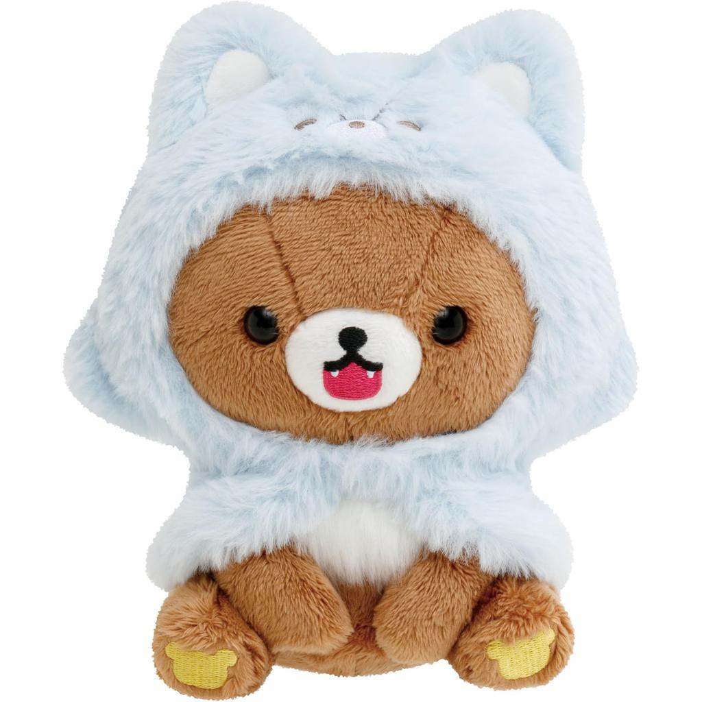 San-X Rilakkuma "Aokogu's Stayover" Plush Toy Chairoikoguma MO85501 H180 X W130 X D100mm