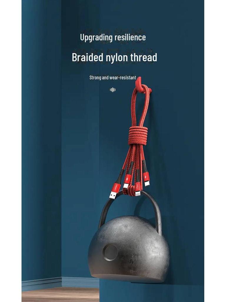 PISEN 3-in-1 Braided Fast Charging Cable for Apple and Huawei Devices