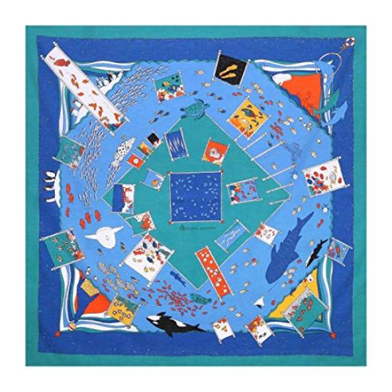 

Misato Asayama Aquarium Cotton Furoshiki Made in Japan (Blue) (75cm) синій