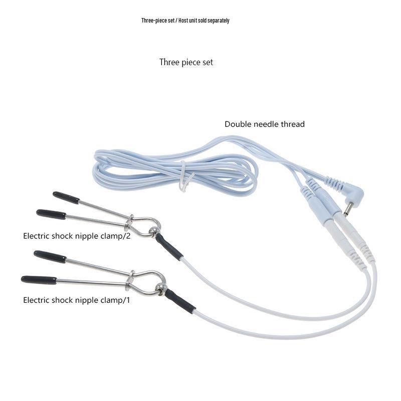 Electric Pulse Nipple and Anal Clamps Massager, SM Female Training Adult Toys