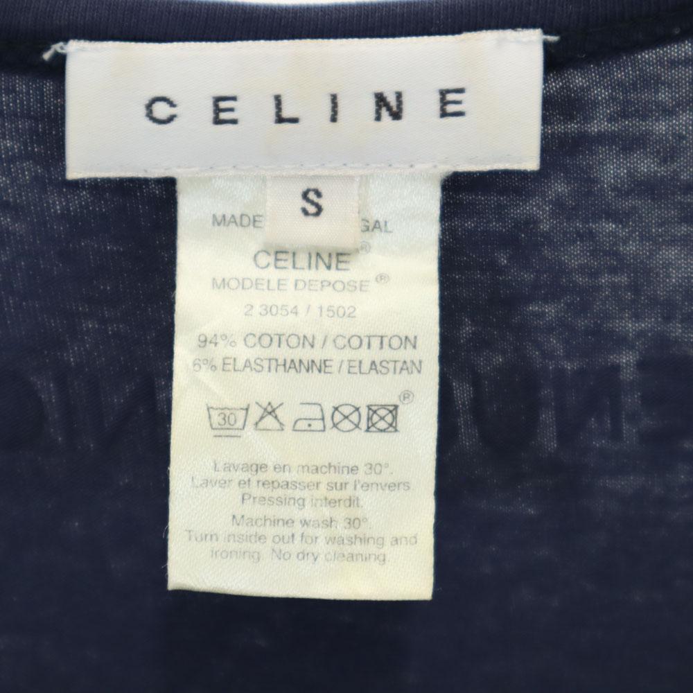 Celine Made In Portugal No Sleeve Tank Top S Navy Women Used