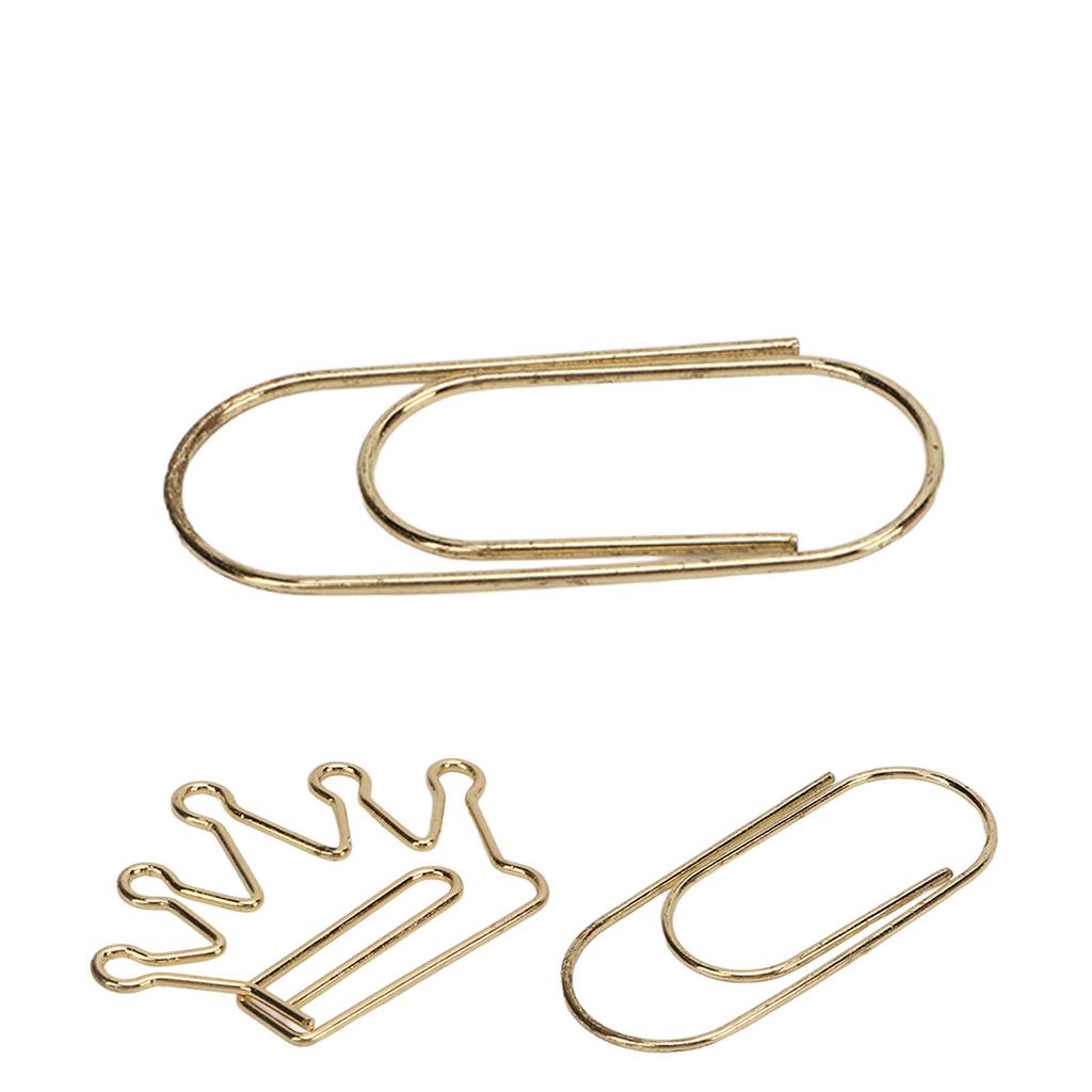 100Pcs Cute Planner Clips Innovative Design Anti Rust Electroplating Process Gold Paper Clips for Of