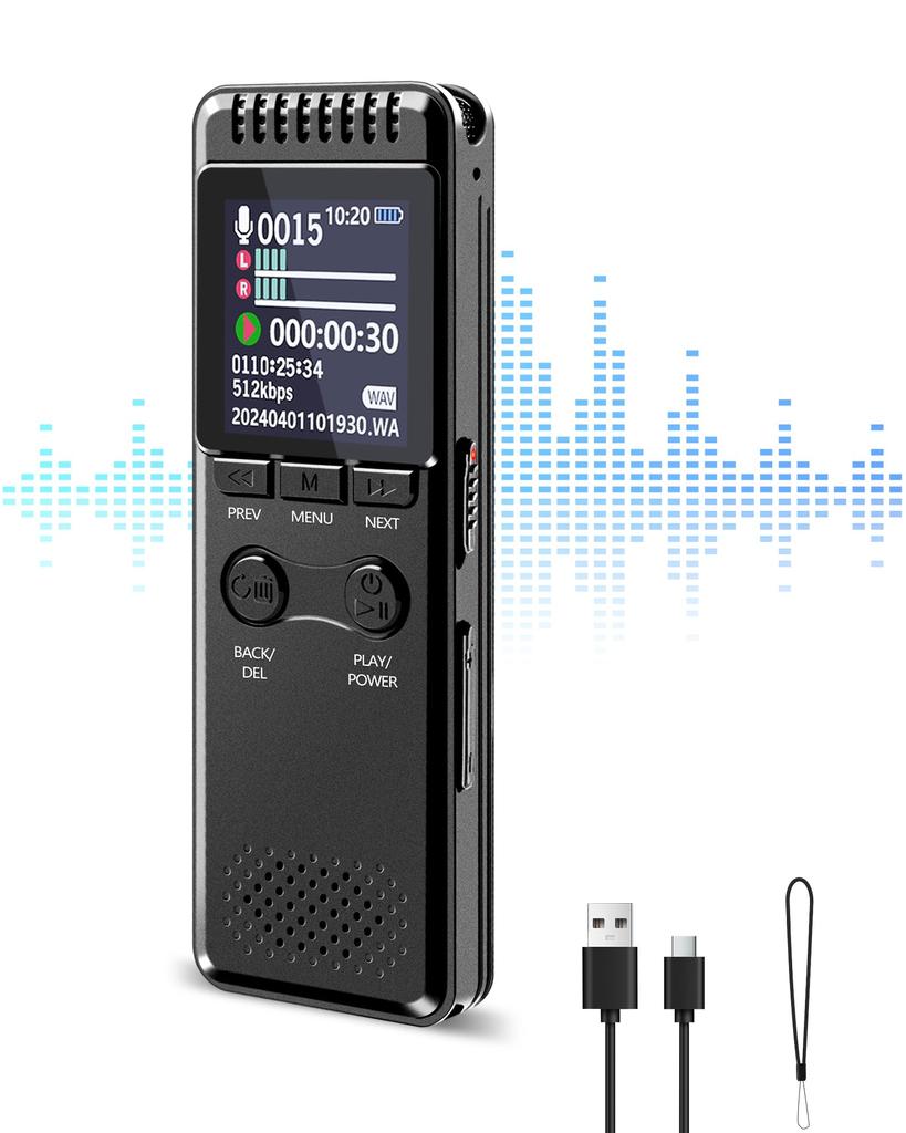 90 Hours Continuous Vivaniir Voice Small IC 64GB Large 90 Hours Continuous Inch Color LCD Noise VOR Voice Password Timer Variable Speed Repeat Main