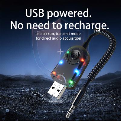 

Bluetooth 5.3 Wireless Car Fm Transmitter Auxiliary Adapter Usb 3.5Mm Jack Audio Music Microphone Hands-Free Adapter Car Speaker