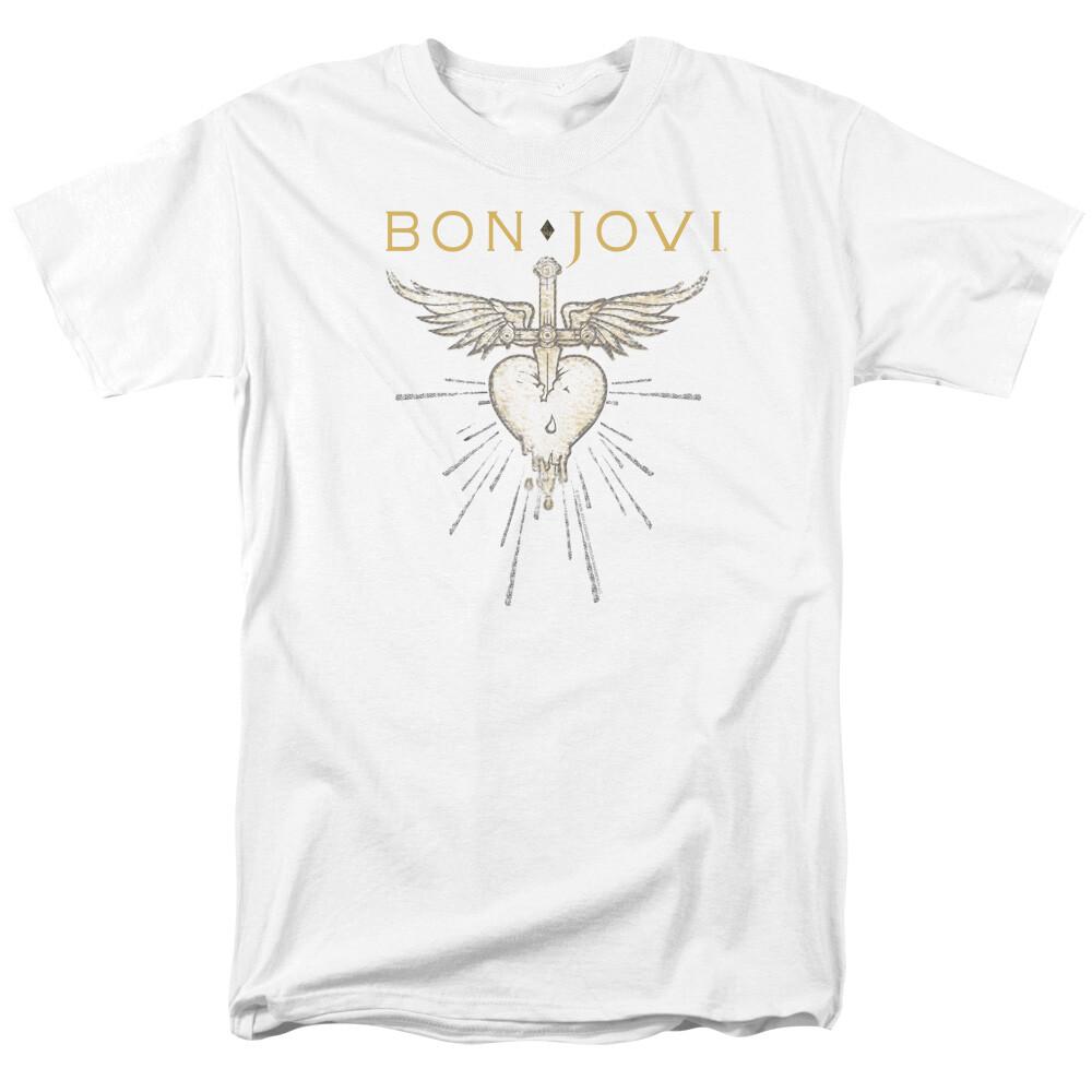 26 Bon Jovi Greatest Hits T Shirt Officially Licensed Rock Band Merch Tee White Unisex T-Shirt XXXXL