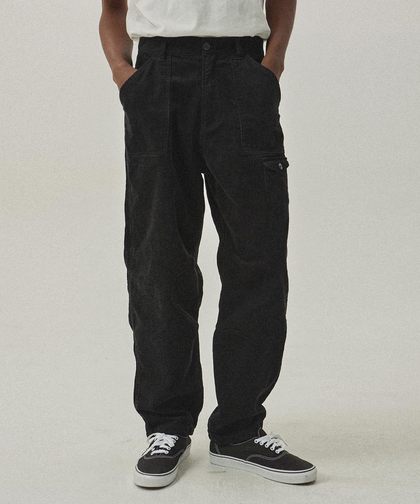 MAGOODGAN Chino 4306 Corduroy Double-Pleat Balloon Fit Black Pants