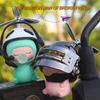 Cute Blow Bubbles Dinosaur with Helmet Blue Pink Motorcycle Bicycle Ornament Cycling Decoration Anime Car Accessories Interior