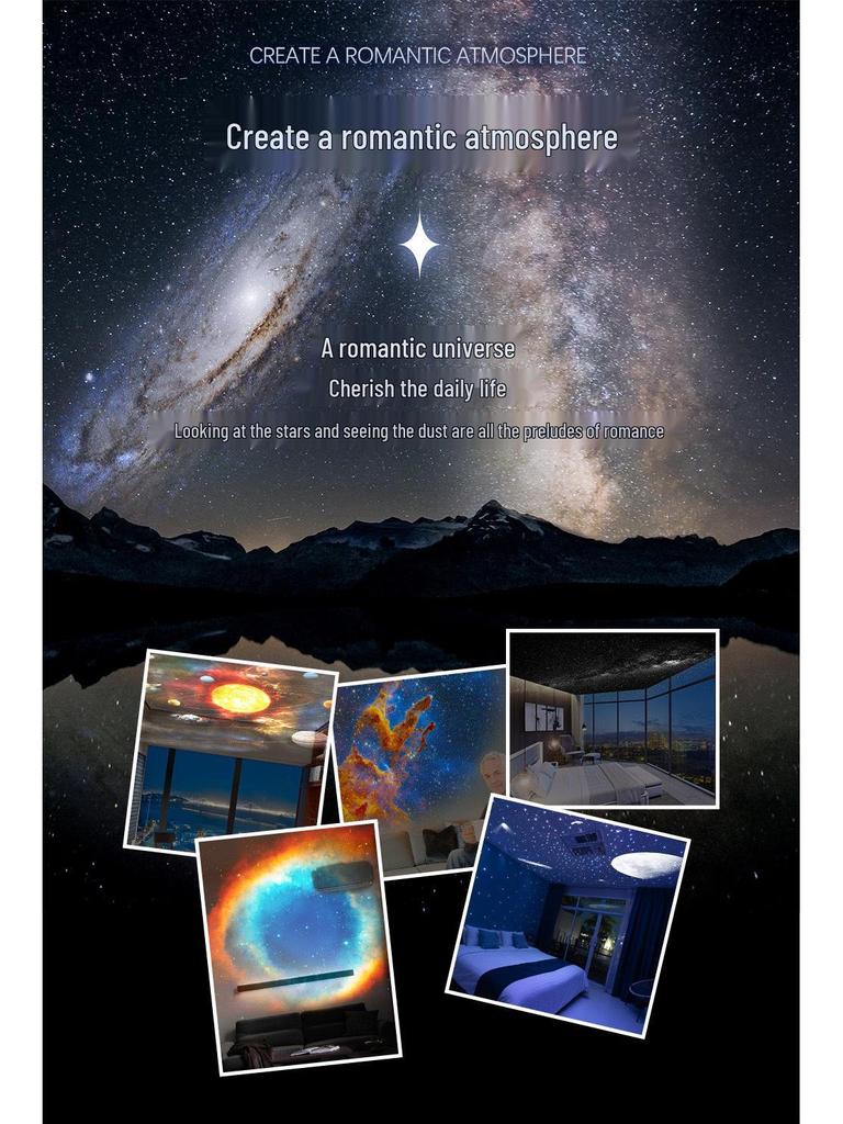 Rocket Astronaut Galaxy Starry Sky Projector: HD Focusing Atmosphere Light for Bedroom
