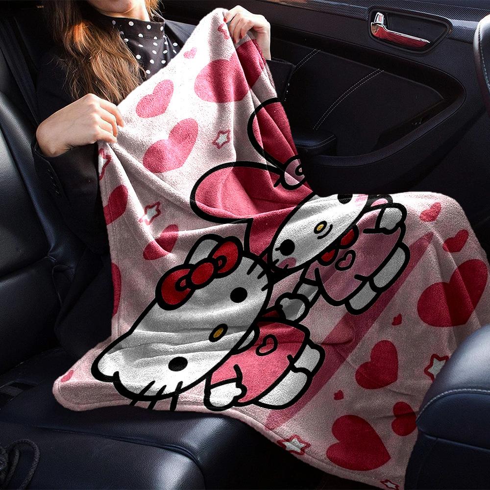 1pc Hello Kitty My Melody blanket Lightweight Flannel Throw for Sofa Bed Travel Camping Livingroom Office Couch Chair