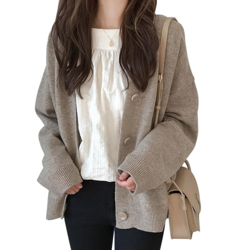 

Женский вязаный кардиган-жакет с V-образным вырезом One Size