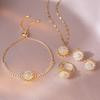 Necklace Female, Japanese and Korean Style Sunflower with Diamonds, Sunflower Ring, Rotatable Collarbone Chain, Jewelry