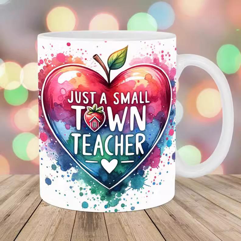 The Best Teachers Teachers' Day Ceramic Coffee Mug Sub-Book Water Cup Book Apple Pencil Gift