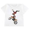 Funny Dirt Bike Motorcycle Print T-shirt Boys Cool White T Shirts Kids Harajuku Summer Short Sleeve Tshirt Tops