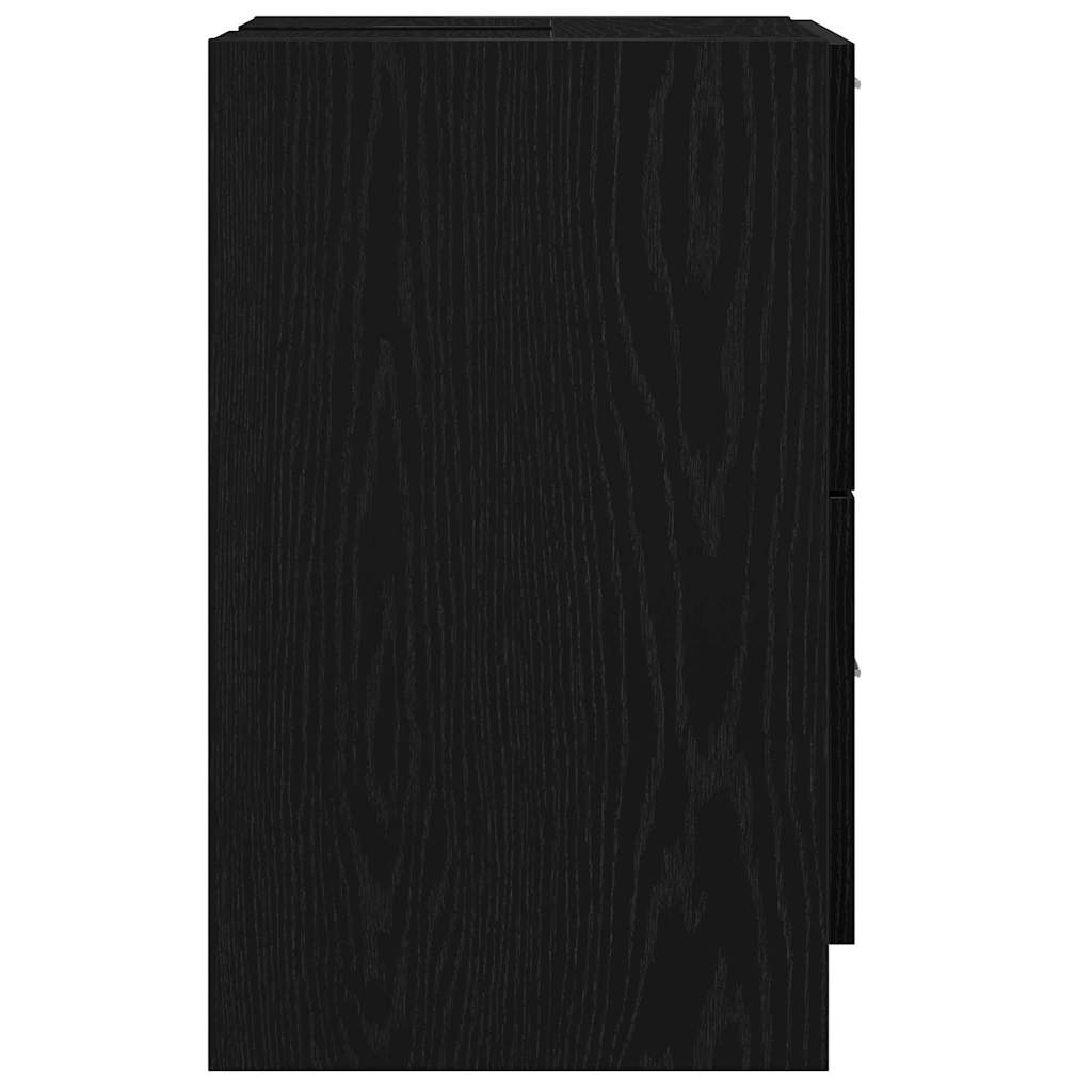 Bathroom Cabinet with Door Black Oak Effect 40 x 37 x 59 cm