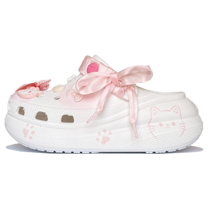 Crocs Crush Clog Moon Mail Pink Kitten EVA Cute Cute Pet Travel Fashion Versatile Commuting Daily Hole Shoes Unisex Pink
