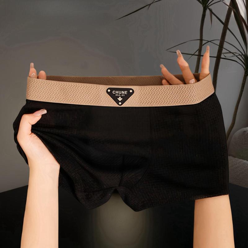 

Men s Underwear Ice Silk Breathable Boxer Panties Fashion Sports Mid-Rise Shorts XL