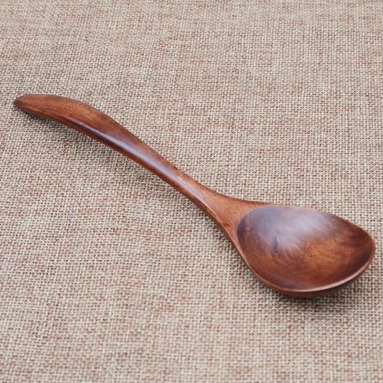 Wooden Spoon Wood Durable Smooth Heat-resistant Kinking Home Soup Scoop for Kitchen