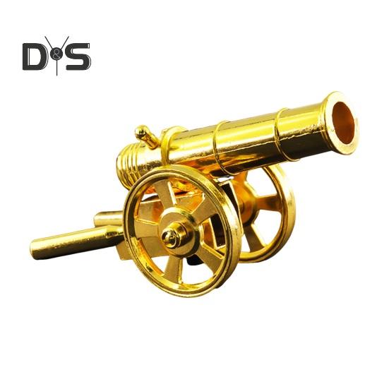Mini Alloy Cannon Figurine Realistic Miniature Artillery Launcher Model Statue Sculpture Collection Toy Home Office Desktop Decoration Ornament