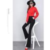 Elegant Long Office Lady 2022 Summer High Waist Women's Wide Leg Capris Suit Pants for Women Skinny Flare Pants Woman Trousers