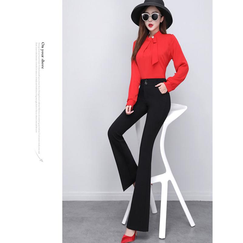 Elegant Long Office Lady 2022 Summer High Waist Women's Wide Leg Capris Suit Pants for Women Skinny Flare Pants Woman Trousers