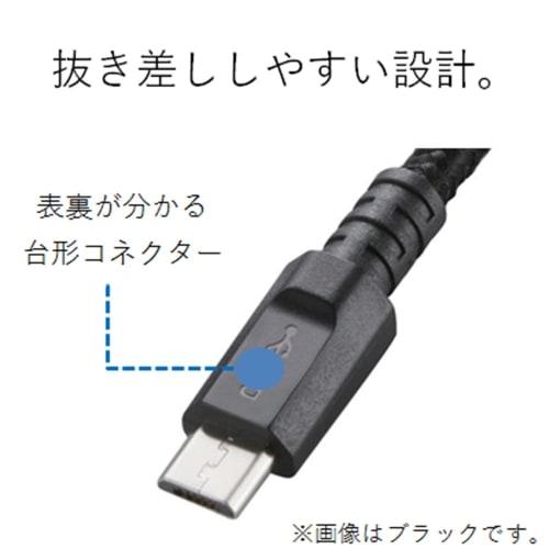 ELECOM Micro USB Cable, microUSB, compatible with quick charging, cute faces with various expressions, transfer/charging, 2A output, 1.2m, black MPA-F